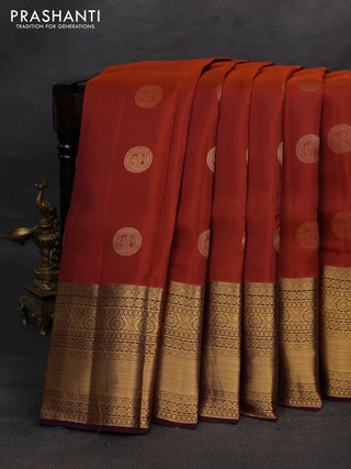 Rust & Wine Kanchipuram Silk - Buttas