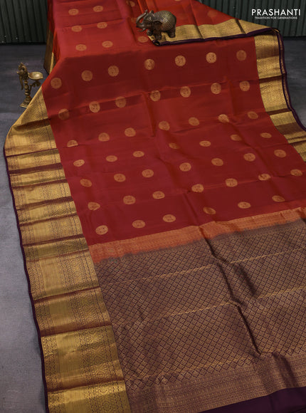 Rust & Wine Kanchipuram Silk - Buttas