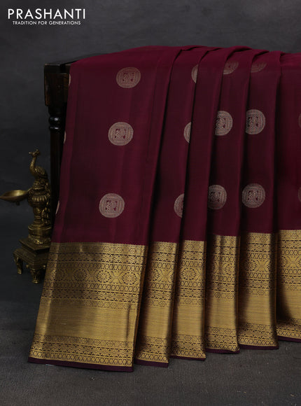 Maroon & Wine Kanchipuram Silk - Buttas