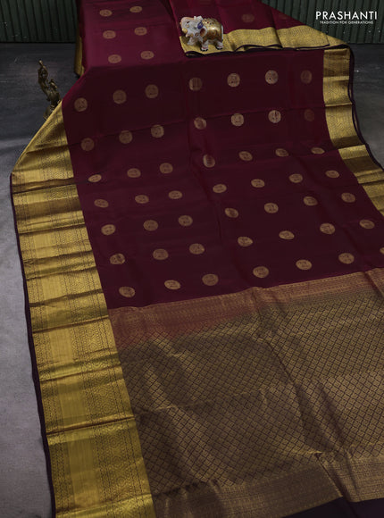 Maroon & Wine Kanchipuram Silk - Buttas