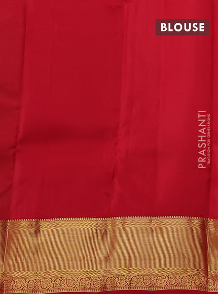 Green & Red Kanchipuram Silk - Buttas