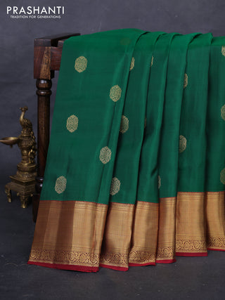 Green & Maroon Kanchipuram Silk - Buttas