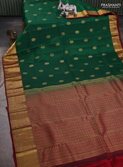 Green & Maroon Kanchipuram Silk - Buttas