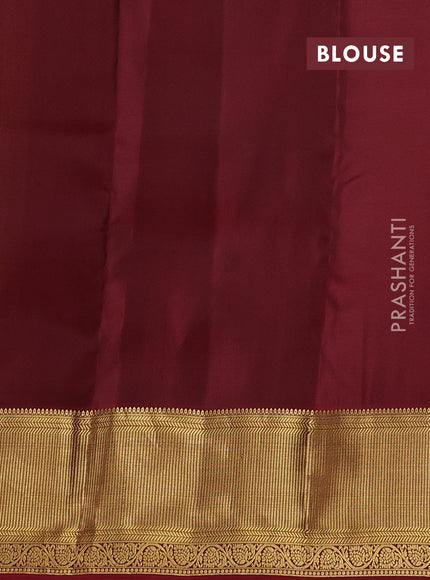 Pastel Green & Maroon Kanchipuram Silk - Buttas