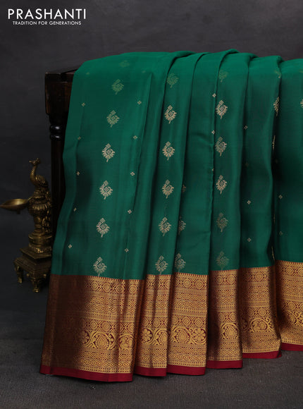 Green & Maroon Kanchipuram Silk - Buttas