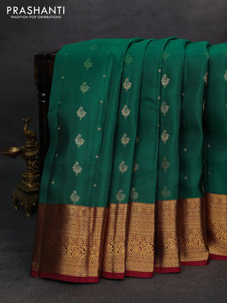 Green & Maroon Kanchipuram Silk - Buttas