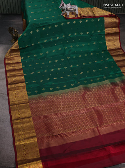 Green & Maroon Kanchipuram Silk - Buttas