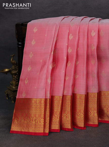 Pink & Red Kanchipuram Silk - Buttas