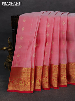 Pink & Red Kanchipuram Silk - Buttas