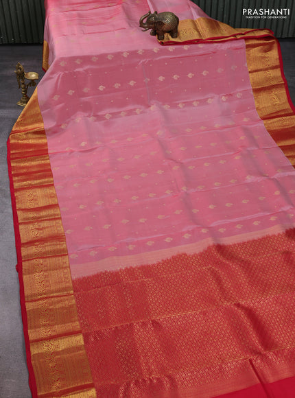 Pink & Red Kanchipuram Silk - Buttas