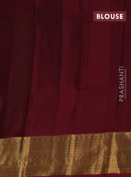 Pastel Green & Maroon Kanchipuram Silk - Buttas