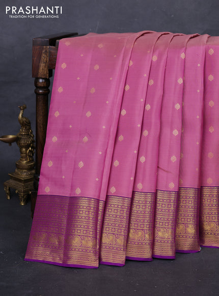 Mauve Pink & Purple Kanchipuram Silk - Buttas