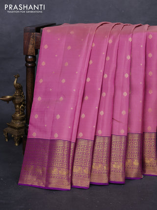 Mauve Pink & Purple Kanchipuram Silk - Buttas