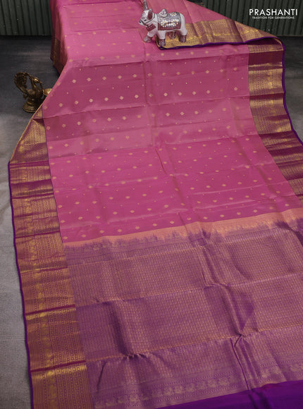 Mauve Pink & Purple Kanchipuram Silk - Buttas