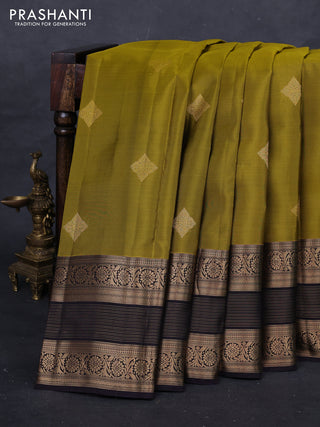 Mehendi Green & Jamun Kanchipuram Silk - Buttas