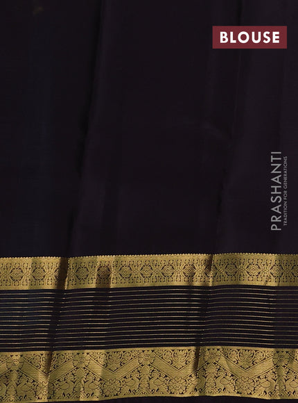 Peacock Green & Jamun Kanchipuram Silk - Buttas