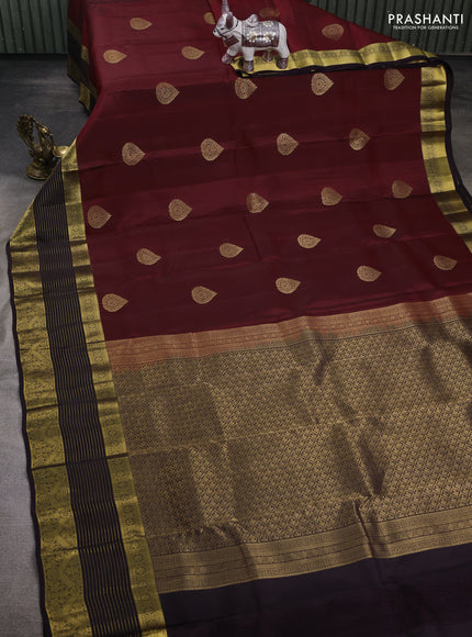 Maroon & Jamun Kanchipuram Silk - Buttas