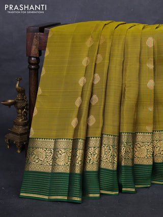 Mehendi Green & Green Kanchipuram Silk - Buttas