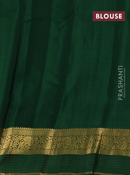 Wine & Green Kanchipuram Silk - Buttas