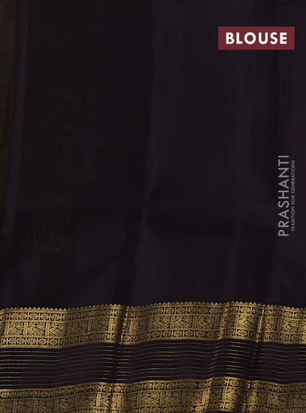Lime Yellow & Wine Kanchipuram Silk - Buttas