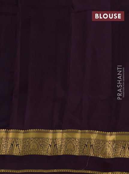 Peacock Blue & Wine Kanchipuram Silk - Buttas