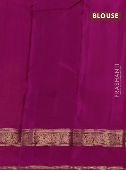 Mustard & Magenta Pink Kanchipuram Silk - Buttas