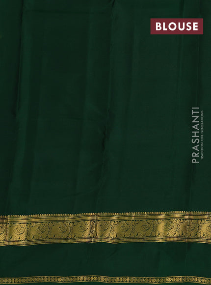 Navy Blue & Green Kanchipuram Silk - Buttas