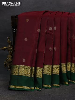 Maroon & Green Kanchipuram Silk - Buttas
