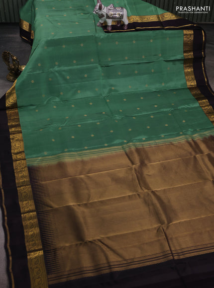 Pastel Green & Jamun Kanchipuram Silk - Buttas