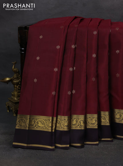 Maroon & Jamun Kanchipuram Silk - Buttas
