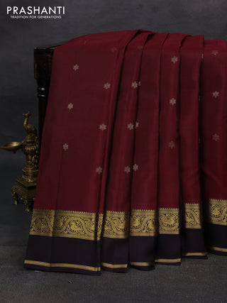 Maroon & Jamun Kanchipuram Silk - Buttas
