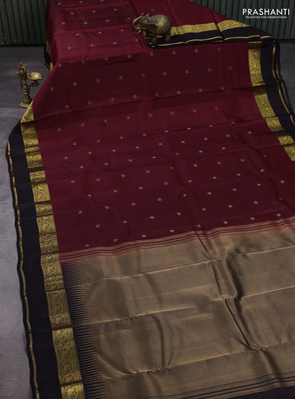 Maroon & Jamun Kanchipuram Silk - Buttas