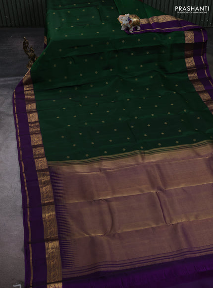 Green & Purple Kanchipuram Silk - Buttas