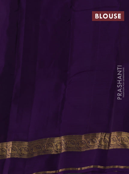 Green & Purple Kanchipuram Silk - Buttas