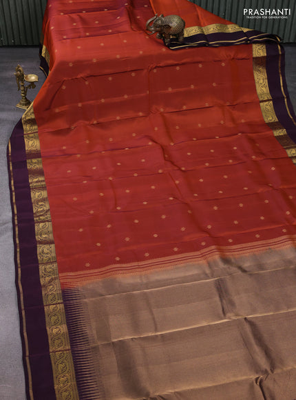 Rust & Wine Kanchipuram Silk - Buttas