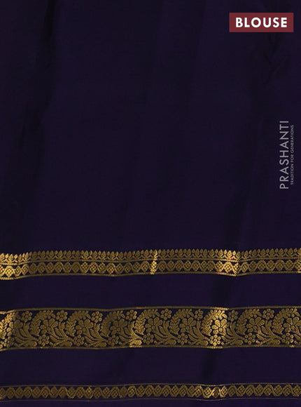 Grey & Navy Blue Kanchipuram Silk - Buttas