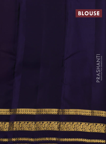 Maroon & Navy Blue Kanchipuram Silk - Buttas
