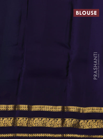 Green & Navy Blue Kanchipuram Silk - Buttas
