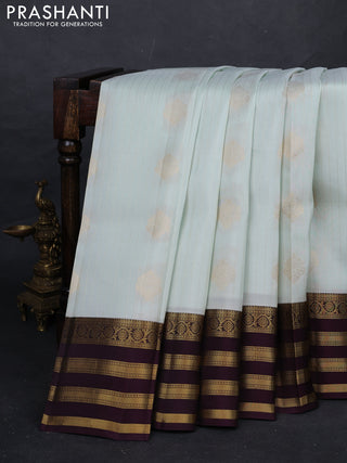 Pista Green & Wine Kanchipuram Silk - Weaves