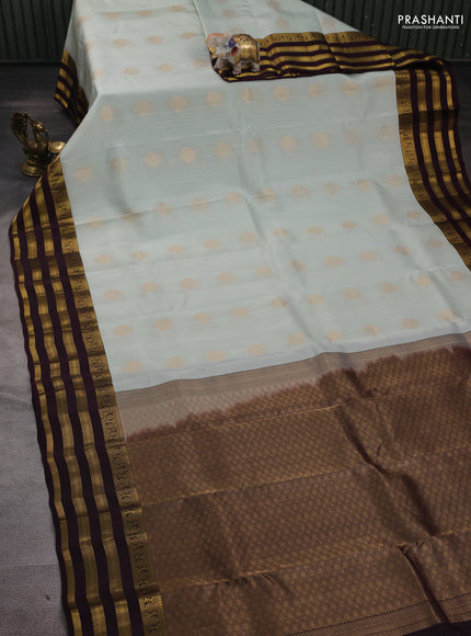 Pista Green & Wine Kanchipuram Silk - Weaves