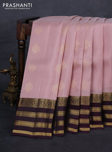 Peach & Wine Kanchipuram Silk - Weaves