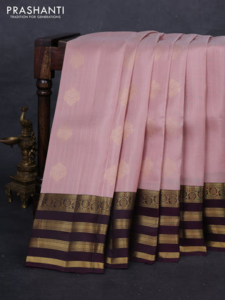 Peach & Wine Kanchipuram Silk - Weaves