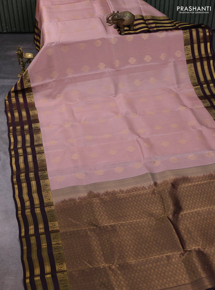 Peach & Wine Kanchipuram Silk - Weaves