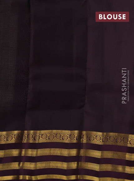 Pista Green & Wine Kanchipuram Silk - Weaves