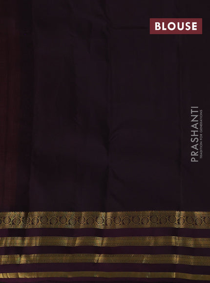 Peach Pink & Wine Kanchipuram Silk - Weaves