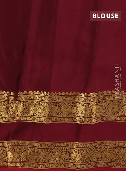 Navy Blue & Maroon Kanchipuram Silk - Buttas