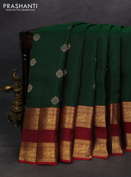 Green & Maroon Kanchipuram Silk - Buttas