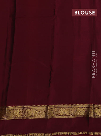 Navy Blue & Maroon Kanchipuram Silk - Buttas