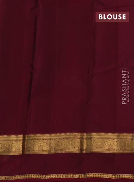 Peacock Blue & Maroon Kanchipuram Silk - Buttas