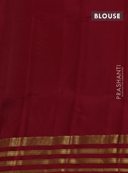 Teal Green & Red Kanchipuram Silk - Buttas